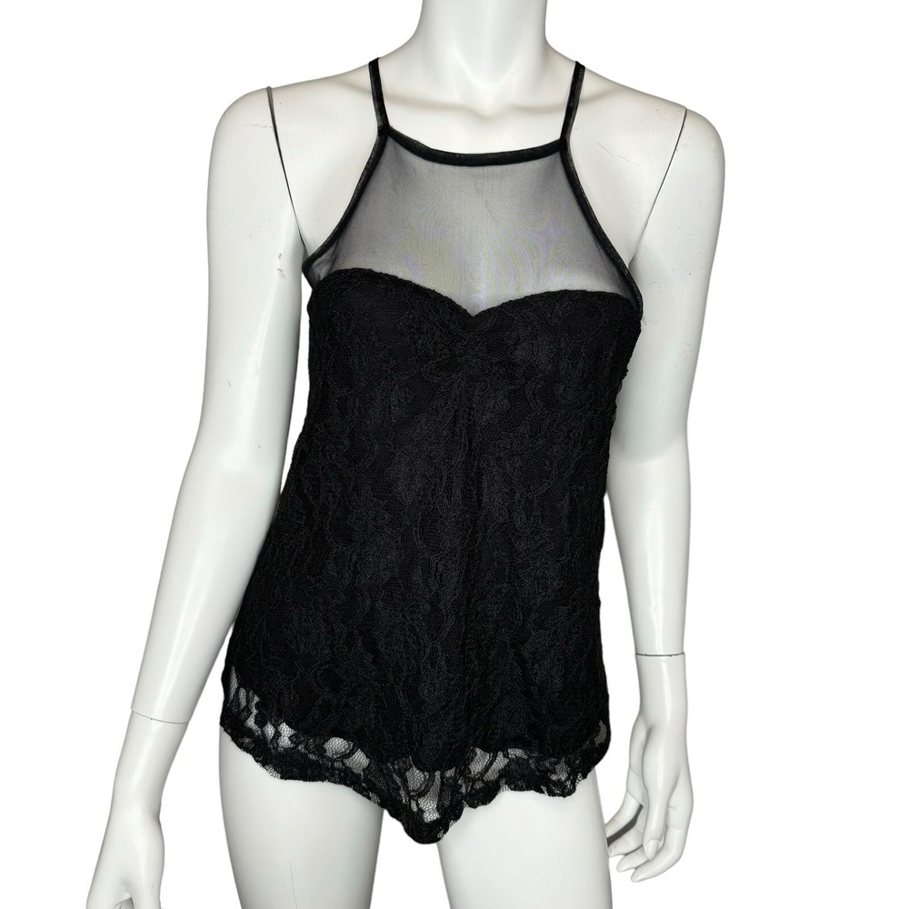 URBAN OUTFITTERS Kimchi Blue Mesh Lace Tank Top Size S Black Feminine Whimsigoth